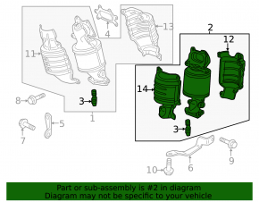 Exhaust manifold rear with catalytic converter Acura MDX 16-16