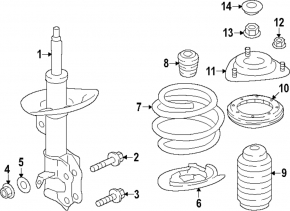 Front left shock absorber for Subaru Forester 25-26