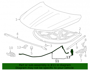 Chevrolet Malibu 13-16 Hood Release Cable with Handle