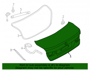 Trunk lid BMW 3 F30 4d 12-18 silver A83