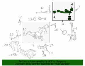 Upper control arm, front right, Lexus LX570 08-21