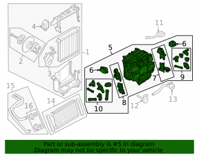 Heater assembly Audi A6 C7 12-18 2 zones