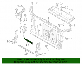 Upper radiator deflector Audi A6 C8 19- 2.0T