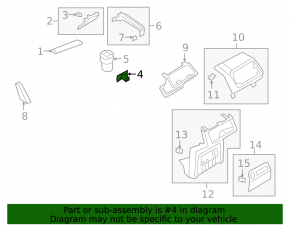 Audi E-Tron 19-23 center console cup holder trim