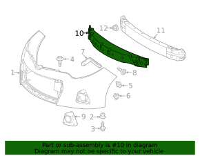 Front bumper absorber for Toyota Corolla 2014-2016 pre-restyling