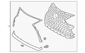 Radiator grill assembly Lexus RX350 RX450h 20-