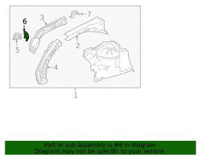 Left Lexus ES 19-22 outer fender apron bracket