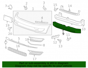 Front Bumper Absorber VW Passat b7 12-15 USA SIGNEDA