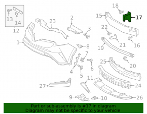 Right front bumper reinforcement fang for Toyota C-HR 18-23