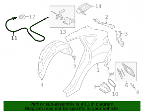 Subaru XV Crosstrek 13-17 Fuel Filler Door Release Cable