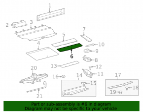 Rear Trunk Floor Toyota Highlander 08-13 Black