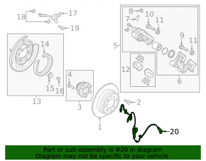 ABS sensor wire rear right Hyundai Sonata 15-17