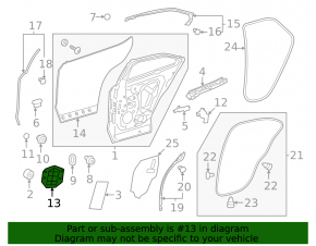 Rear left door panel small Lexus UX200 UX250h 19-