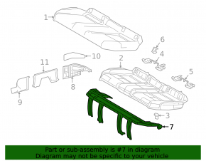 Toyota Camry v70 18-18 rear seat frame, 2nd row, lower, under the battery