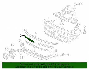 Right molding of radiator grille grill Honda CRV 12-14 prerest