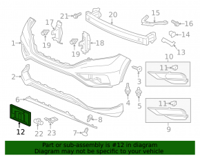 Honda CRV 15-16 Front Bumper Number Plate