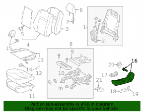 Left side driver's seat trim for Toyota Camry v50 12-14, beige, broken mount, needs cleaning
