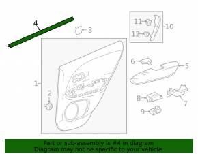 Glass seal inner rear right Honda HR-V 16-22