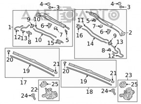 Left wiper arm Honda Clarity 18-21 usa