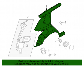 Quarter wing rear right Nissan Rogue 21-24 US built