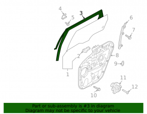 Rear left window seal for Kia Sorento 21-24 HEV, PHEV