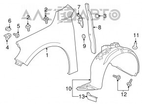 Front left wing Chevrolet Malibu 16-