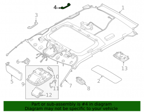 Kia EV6 22-24 black rear left ceiling handle