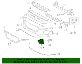 Front bumper grille left Hyundai Ioniq 20-22 under DRL