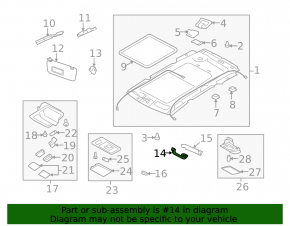 Subaru Forester 2013 SH left ceiling handle, gray