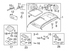 Subaru Forester 2013 SH left ceiling handle, gray