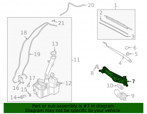Windscreen wiper linkage with motor for Hyundai Tucson 22-25
