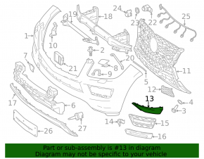 Front bumper lip left Mercedes GLS-class X166 13-16 structure