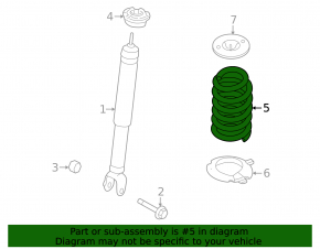 Rear left spring Ford Flex 09-12 prerest FWD