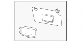Left visor Ford Explorer 11-15 black, without backlight, without hook, without plug