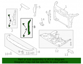 Left radiator deflector Ford Flex 13-19 rest