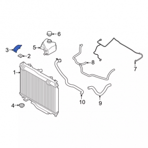 Radiator bracket left Ford Ecosport 18-22 plastic