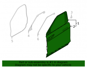Bare front left door Land Rover Range Rover Evoque 19-23