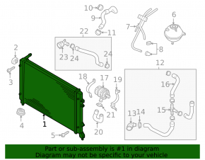 Radiator cooling water VW Jetta 13-16 USA 1.4T hybrid AVA