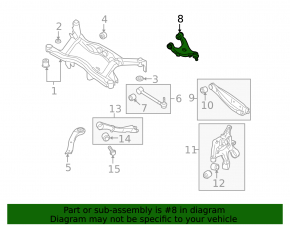 Upper rear left control arm for Subaru Outback 10-14