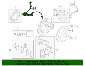 ABS sensor, rear right, Subaru Outback 10-14