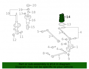 Rear left spring for Toyota Highlander 01-07 AWD
