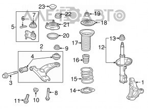 Shock absorber strut assembly front left Toyota Prius 30 10-15 rusty, torn boot