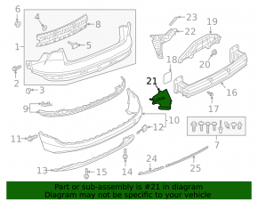 Rear bumper mount under the right light for Audi E-Tron 19-23