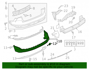 Audi E-Tron 19-23 rear bumper lip for Park Assist