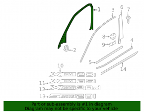 Door frame inner front right BMW X3 F25 11-17
