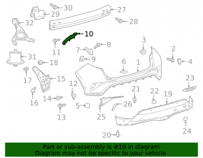 Left rear bumper mount for Toyota C-HR 18-23 Turkey built