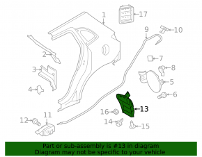 Rear right fender liner Mitsubishi Outlander Sport ASX 10-23