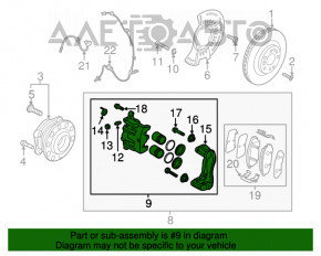 Front left caliper assembly Kia Sorento 16-20 HGSL