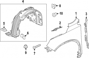 Front right fender Honda Pilot 23-25