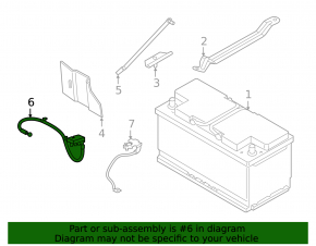 Positive battery terminal for BMW 5 G30 17-21 trunk, without cover
